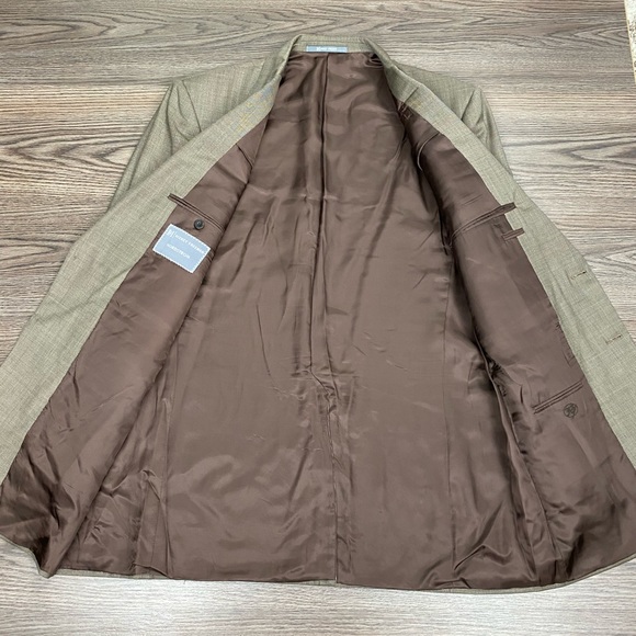 Hickey Freeman Tan Tic Weave Sport Coat 44L Long